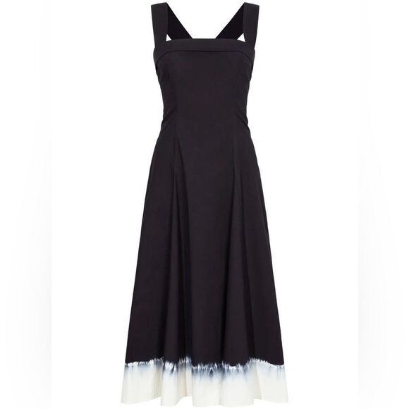 Proenza Schouler White Label Dip Hem Cotton Edie Dress Black Size 4 MSRP $500 - Picture 3 of 7